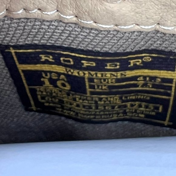 Roper Size 10 Short Stuff Tan Light Brown Faux Vegan Leather Western Ankle Boots - Picture 15 of 15